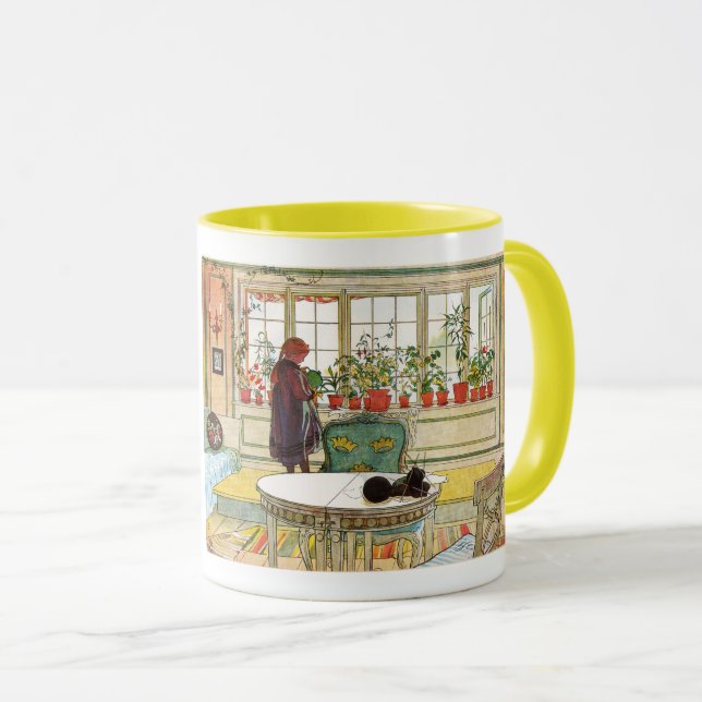 Taza Flores en el Windowsill de Carl Larsson (Anverso derecho)