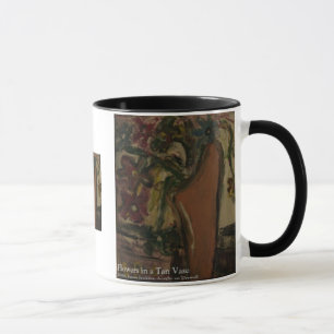 Taza flores en un florero del moreno