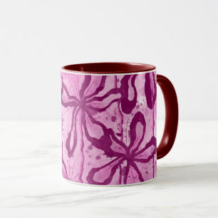 Taza Flores entintadas rosadas