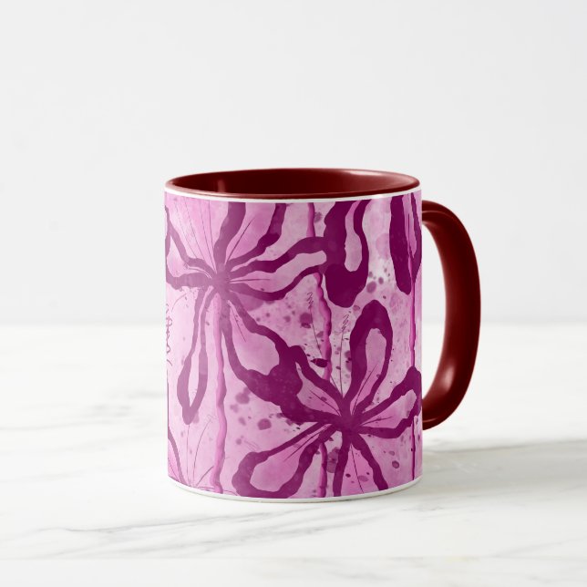 Taza Flores entintadas rosadas (Anverso derecho)