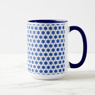 Taza - Flores Estilizadas en Filas (Centro Oscuro)