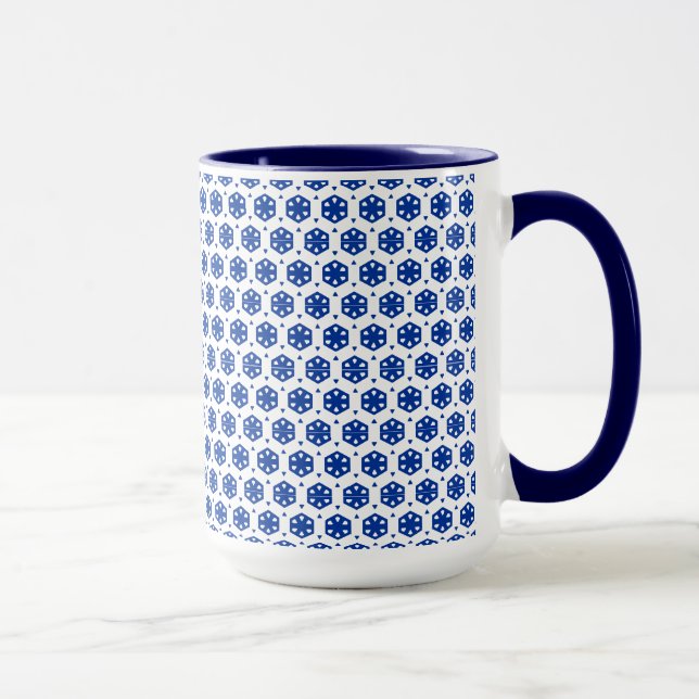 Taza - Flores Estilizadas en Filas (Centro Oscuro) (Derecha)