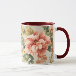 Taza Flores Exquisitas Y Sorprendentes, Hojas. Pintura