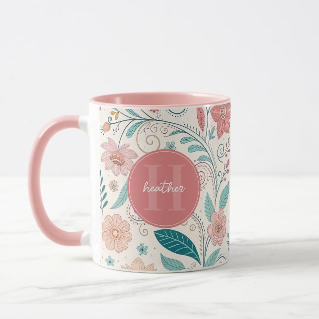 Taza Flores extravagantes y mugs (Izquierda)