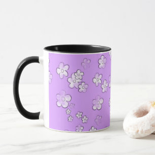 Taza Flores felices - Lavanda - Café lindo