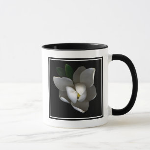 Taza Flores Flor de magnolia blanca única