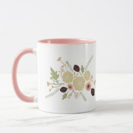Taza Flores florales de Peach Green Cute Motif