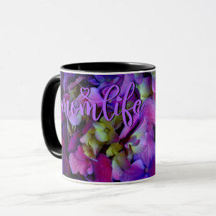 Taza Flores florales púrpura elegantes Mejor Mamá Eer