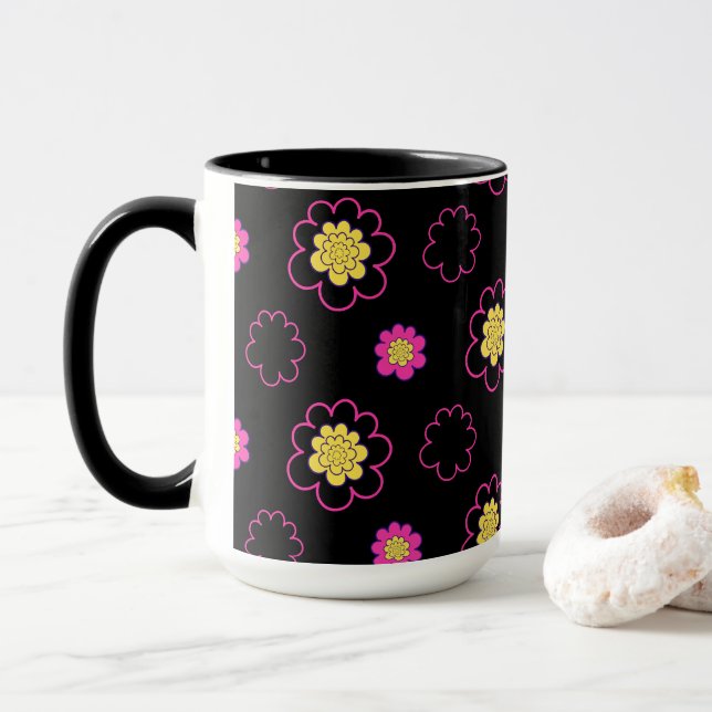 Taza Flores gruesas. (Con donut)