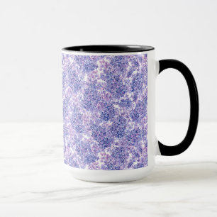 Taza Flores lilac violeta de acuarela
