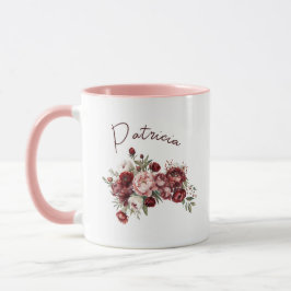 Taza Flores modernas de Rubor en Borgoña
