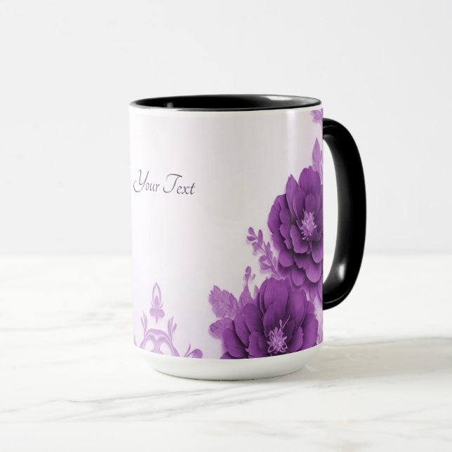 Taza Flores moradas florecen en la bruma (Anverso derecho)
