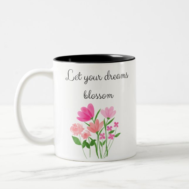 Taza flores mug motivacional (Izquierda)