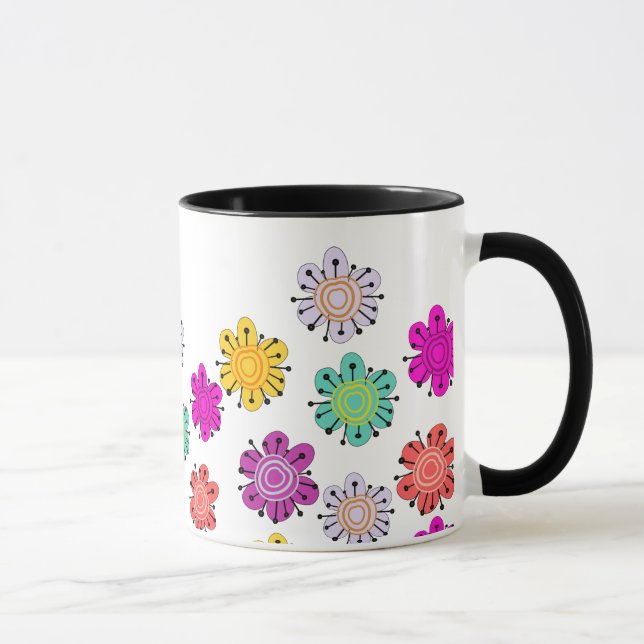 Taza Flores multicoloras decorativas (Derecha)
