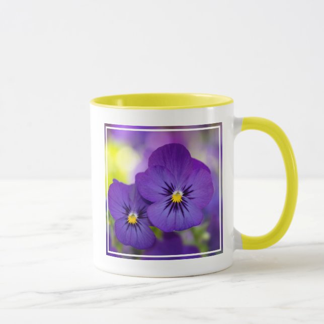Taza Flores | Pansies morados (Derecha)