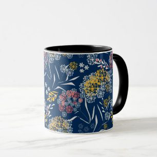 Taza Flores pequeñas lindas sin costuras patrón floral