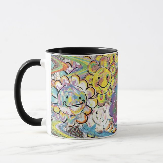 Taza Flores psicodélicas extasiadas (Izquierda)