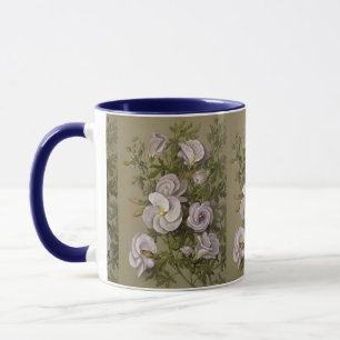 Taza Flores púrpura de Hibiscus Lilac vintage Floral