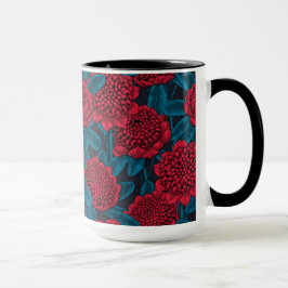 Taza Flores rojas de waratah