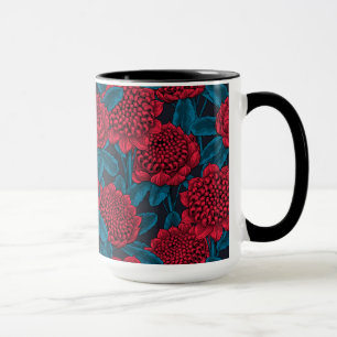 Taza Flores rojas de waratah