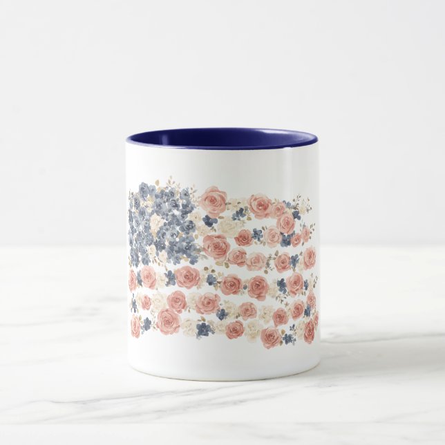 Taza Flores Rojo Blanco Azul (Centro)
