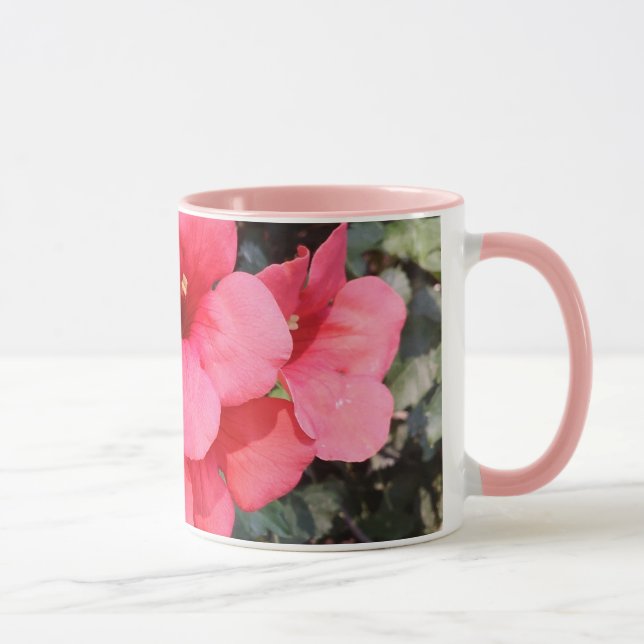 Taza Flores rosadas Black 325 ml Ringer Combo Mug (Derecha)