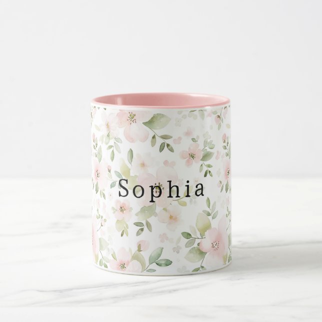 Taza Flores Rosadas Bonitas (Centro)