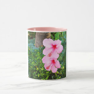 Taza Flores rosadas de Hibiscus