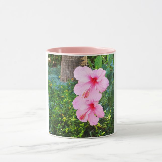 Taza Flores rosadas de Hibiscus (Centro)