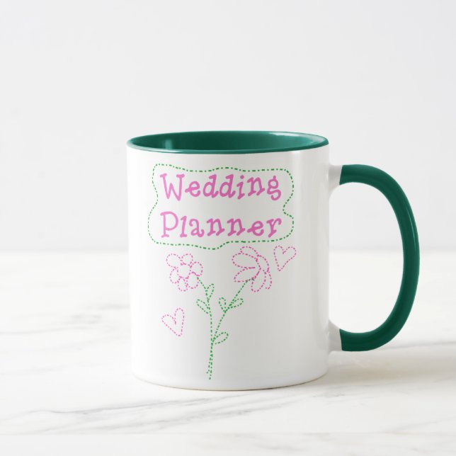 Taza Flores rosadas que casan al planificador (Derecha)