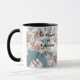 Taza Flores rosas 50 tonos de fabuloso