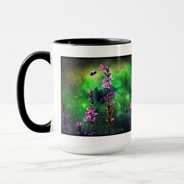 Taza Flores rosas y abejas contra el mundo (Izquierda)