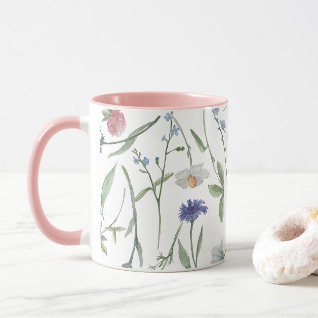 Taza Flores salvajes banales (Con donut)