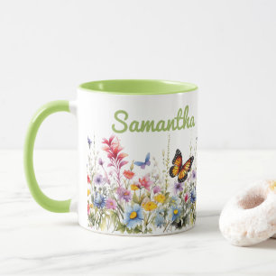 Taza Flores silvestres acuarela