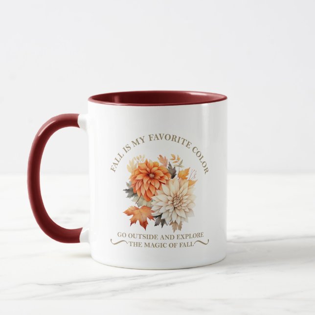 Taza Flores silvestres acuáticas hojas otoño citas de o (Izquierda)