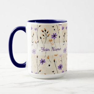 Taza Flores Silvestres Boho Floral Personalizado