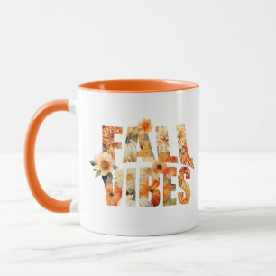 Taza Flores silvestres de acuarela de hojas de otoño