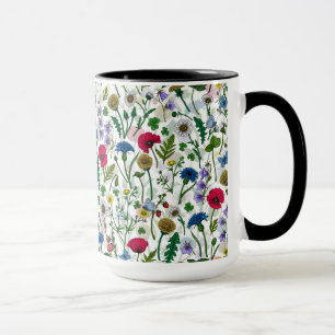 Taza Flores silvestres en blanco roto