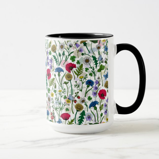 Taza Flores silvestres en blanco roto (Derecha)