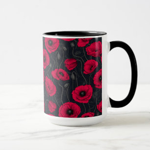 Taza Flores silvestres en la mugre blanca