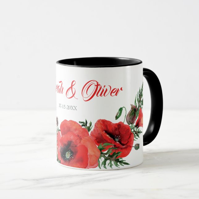Taza Flores silvestres ramo Invitación a la boda (Anverso derecho)