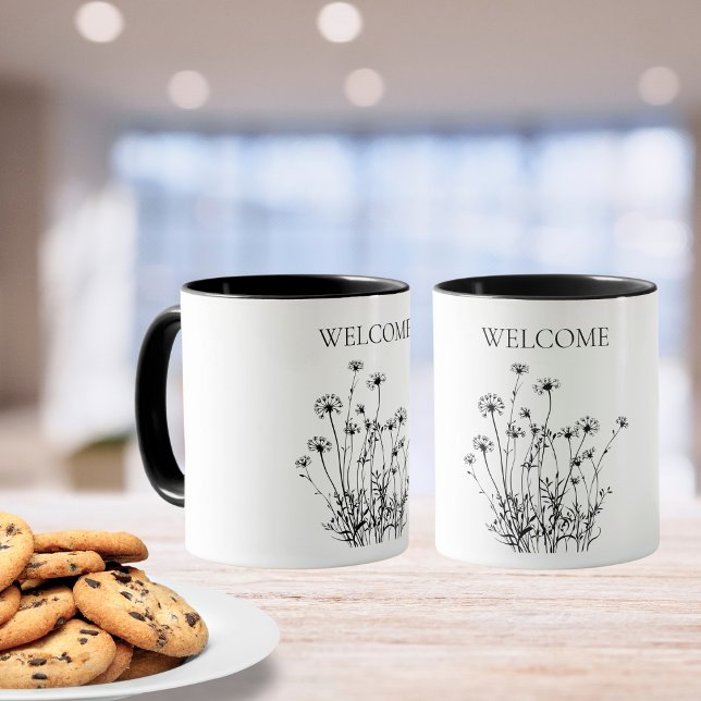Taza Flores silvestres simples Bienvenida Mug (Subido por el creador)