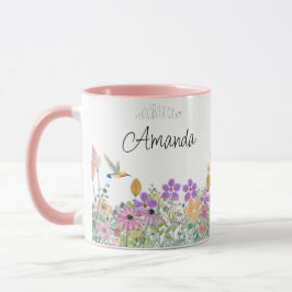 Taza Flores Silvestres y Verde Floral Café