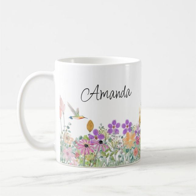 Taza Flores Silvestres y Verde Floral Café (Izquierda)