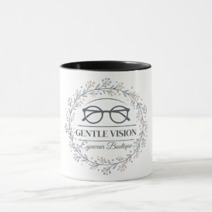 Taza Flores Suaves que Rodean Gafas de Lectura Estilo