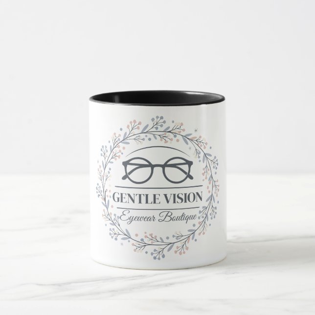 Taza Flores Suaves que Rodean Gafas de Lectura Estilo (Centro)