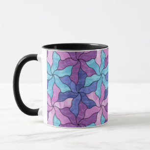 Taza Flores Tesselladas de vidrio templado