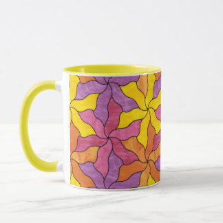 Taza Flores Tesselladas de vidrio templado