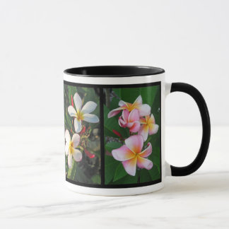 Taza Flores tropicales hawaianas del Plumeria en la