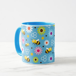 Taza Flores y abejas
